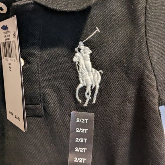 NWT Ralph Lauren Polo Big Pony Black Shirt 2T - Picture 6 of 6